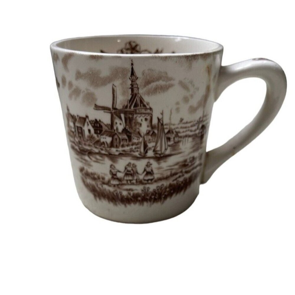 Johnson Brothers Vintage Tulip Time Coffee Mug Brown